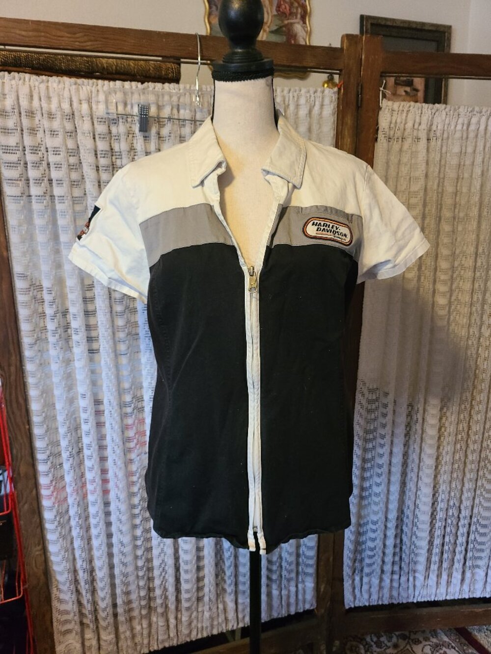 Harley-Davidson Zip Front Top Women's Large Harley Davidson Racing